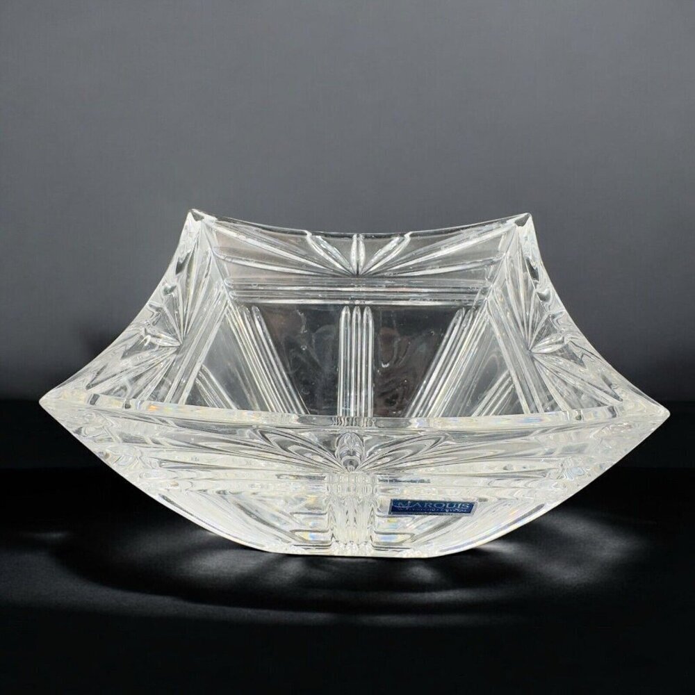 Waterford Crystal Odyssey Pattern Square Bowl Dish Clear With Sticker‎ Vintage